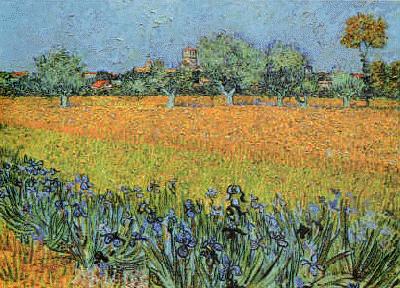 View of Arles With Iris, Vincent Van Gogh